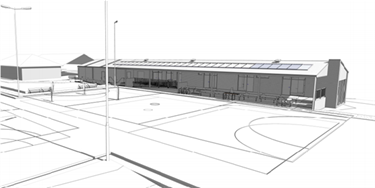 Kyneton Showgrounds - netball pavilion render