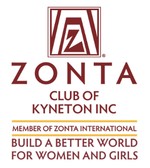 Zonta Club of Kyneton logo with tagline 'Build a better world for women and girls'.