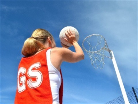 Photo of netball goal shooting